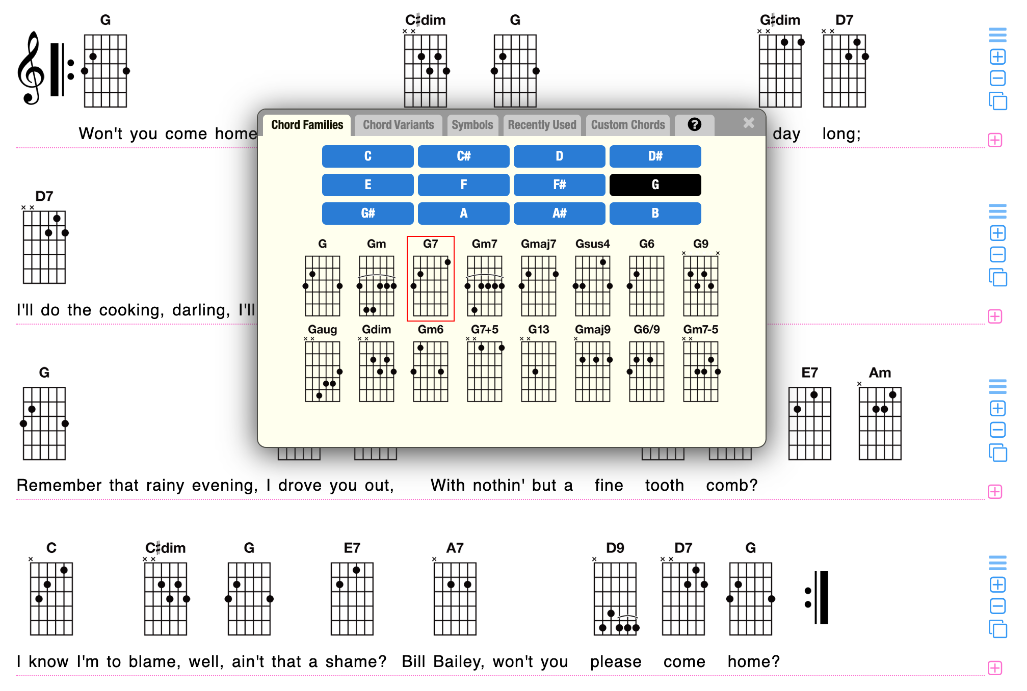 GoChords Song Edit View